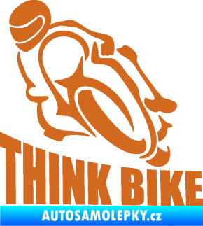 Samolepka Think bike 001 motorkář oříšková