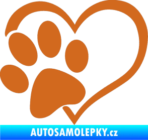 Samolepka Tlapka love levá oříšková