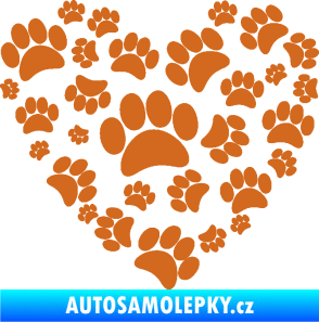 Samolepka Tlapky love 003 oříšková