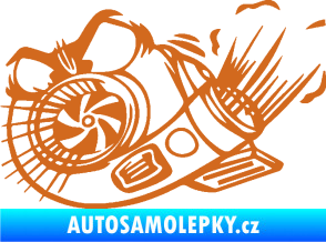 Samolepka Turbo 003 levá angry oříšková
