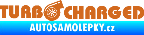 Samolepka Turbo charged nápis oříšková