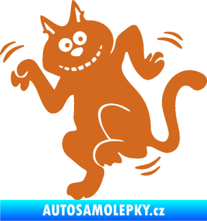 Samolepka Veselá kočka levá oříšková