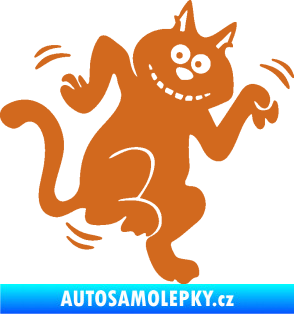 Samolepka Veselá kočka pravá oříšková