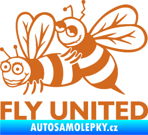 Samolepka Veselé vosy fly united levá oříšková