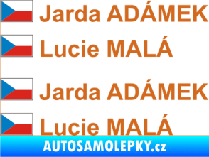 Samolepka Vlajka ČR se jménem oříšková
