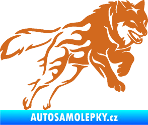 Samolepka Vlk 002 pravá oříšková