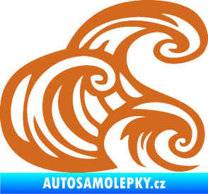 Samolepka Vlny 004 pravá moře oříšková
