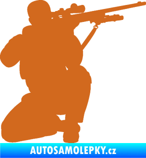 Samolepka Voják 010 pravá sniper oříšková