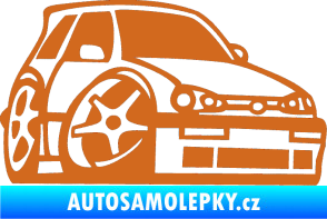 Samolepka VW Golf 3 karikatura pravá oříšková