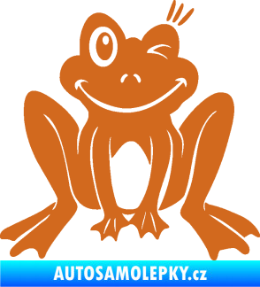 Samolepka Žába 010 pravá mrkající oříšková