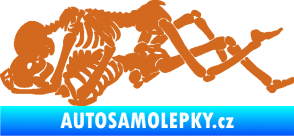 Samolepka Zamilované kostry 001 levá láska až za hrob oříšková