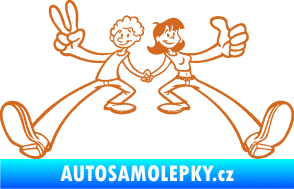 Samolepka Zamilovaný pár  oříšková