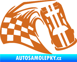 Samolepka Závodní auto 005 pravá oříšková