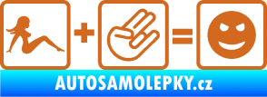 Samolepka Žena + shocker = šklebící se smajlík pravá oříšková