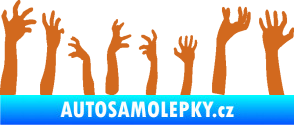 Samolepka Zombie 002 levá mrtví vylézají z hrobu oříšková