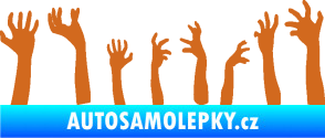 Samolepka Zombie 002 pravá mrtví vylézají z hrobu oříšková
