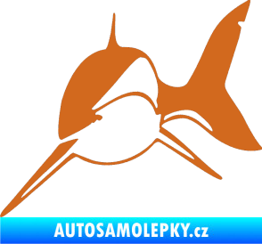 Samolepka Žralok 004 levá oříšková