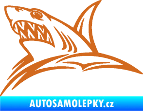 Samolepka Žralok 020 levá v moři oříšková