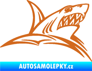 Samolepka Žralok 020 pravá v moři oříšková