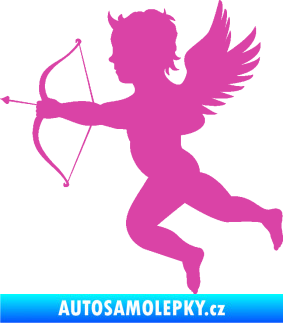 Samolepka Amor 001 levá cupid andílek růžová