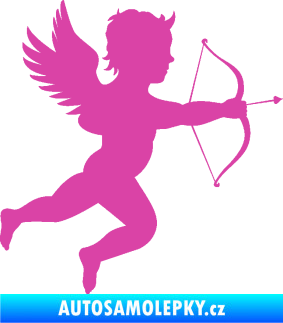 Samolepka Amor 001 pravá cupid andílek růžová