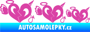 Samolepka Angel devil family 002 rodinka v autě růžová