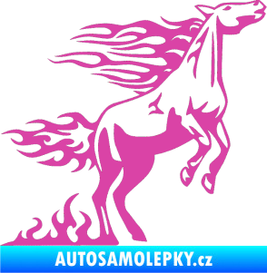Samolepka Animal flames 001 pravá kůň růžová