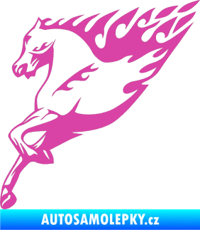 Samolepka Animal flames 002 levá kůň růžová
