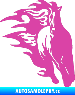 Samolepka Animal flames 007 pravá kůň růžová
