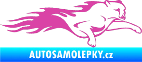 Samolepka Animal flames 018 pravá panter růžová