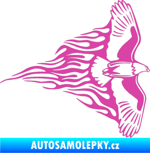 Samolepka Animal flames 019 pravá letící orel růžová