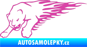 Samolepka Animal flames 020 levá puma růžová