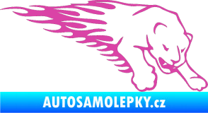 Samolepka Animal flames 020 pravá puma růžová