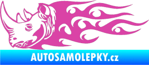 Samolepka Animal flames 025 levá nosorožec růžová