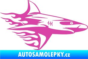 Samolepka Animal flames 031 pravá žralok růžová