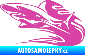 Samolepka Animal flames 037 levá žralok růžová