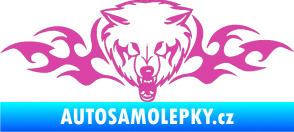 Samolepka Animal flames 038 pravá vlk růžová