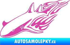Samolepka Animal flames 048 levá žralok růžová