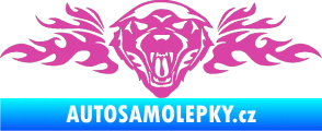 Samolepka Animal flames 058 pravá vlk růžová