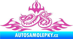 Samolepka Animal flames 070 pravá zmije růžová