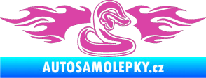 Samolepka Animal flames 072 pravá had růžová