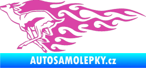Samolepka Animal flames 092 levá antilopa růžová