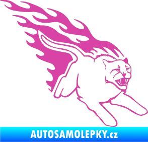 Samolepka Animal flames 096 pravá puma růžová