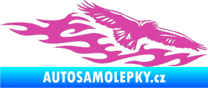 Samolepka Animal flames 097 pravá orel růžová