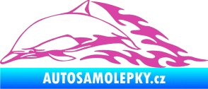 Samolepka Animal flames 099 levá delfín růžová