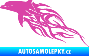 Samolepka Animal flames 102 levá delfín růžová