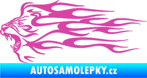 Samolepka Animal flames 103 levá lev růžová