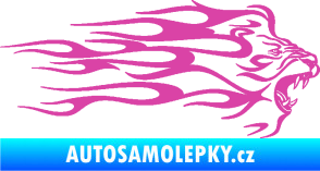 Samolepka Animal flames 103 pravá lev růžová