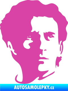 Samolepka Silueta Ayrton Senna pravá růžová