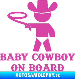 Samolepka Baby cowboy on board levá růžová